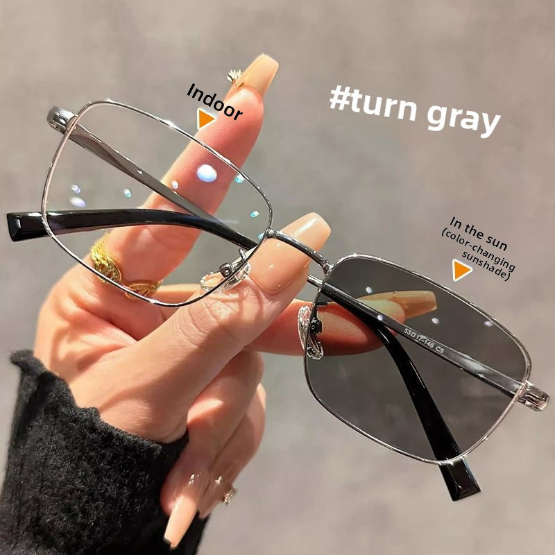 Metal Photochromic Anti-Blue Light Glasses Frame