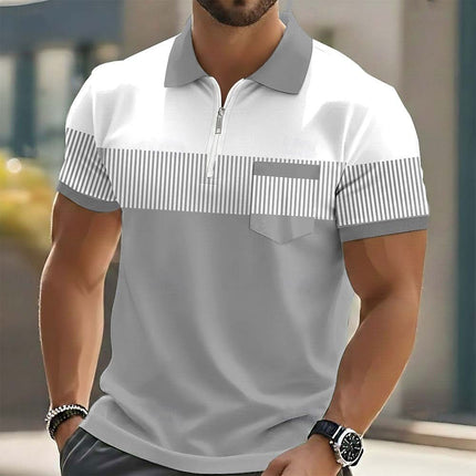 Geometric Print Mens Short Sleeve Polo Shirt