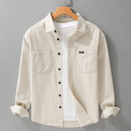 Long-sleeved men's casual cotton shirt