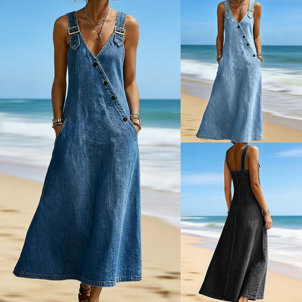 Womens Vintage Denim A-line Dress