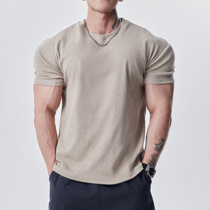High-Quality Texture Cuff Sleeve T-Shirt for Men