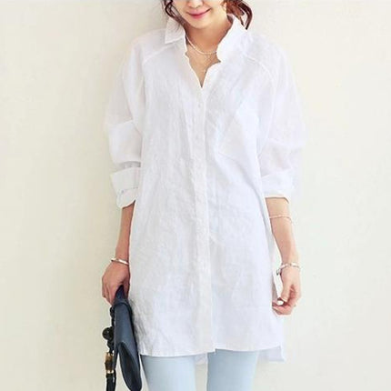 Womens Loose Fit Linen Shirt