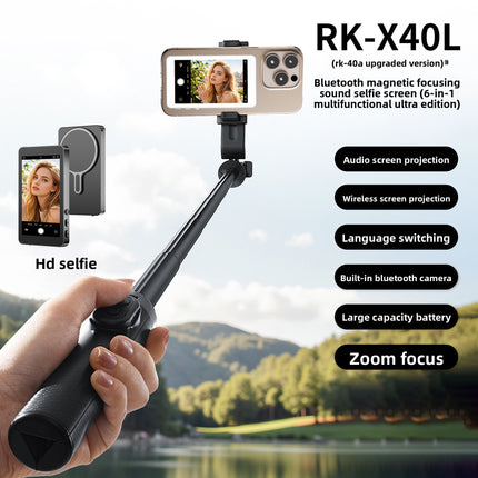 Magnetic Wireless Phone Selfie Screen Mirror with Zoom and Audio