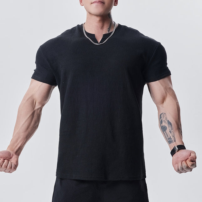 High-Quality Texture Cuff Sleeve T-Shirt for Men