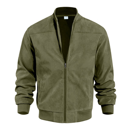 Mens Suede Bomber Jacket