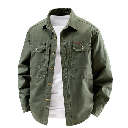 Mens Long Sleeve Cotton Work Shirt
