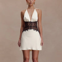 Seamless Halter Deep V-Slit Silk-Smooth Satin Maxi Dress