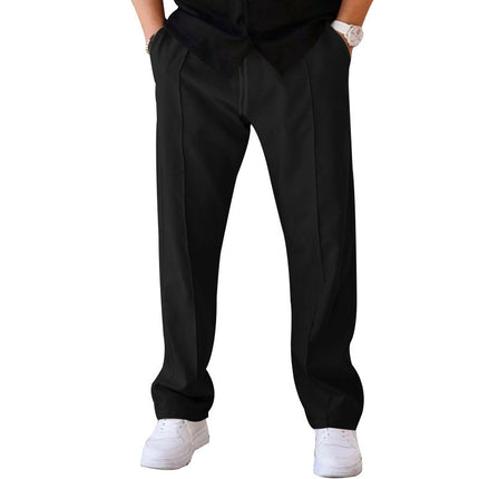 Mens Loose Fit Straight Leg Casual Pants