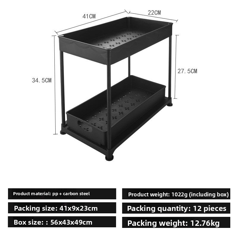 Ready-Made Pull-Out Drawer Basket Kitchen Cabinet Storage Rack under the Sink Storage Rack Organizing Rack Removable