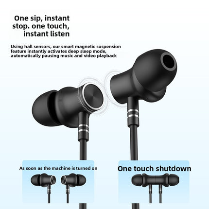 Wireless Bluetooth Neckband Headset with Magnetic Earbuds