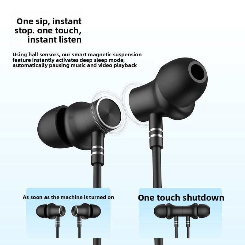 Wireless Bluetooth Neckband Headset with Magnetic Earbuds