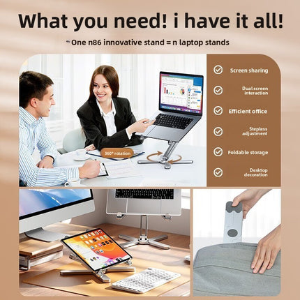 360 Degree Rotatable Aluminum Laptop Stand with Cooling Base