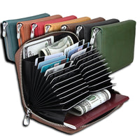 Expanding Card Holder Men's Passport Holder Cowhide Multi-functional