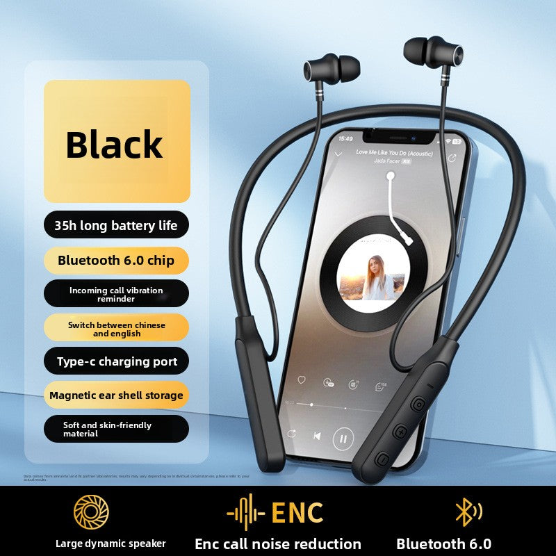 Wireless Bluetooth Neckband Headset with Magnetic Earbuds