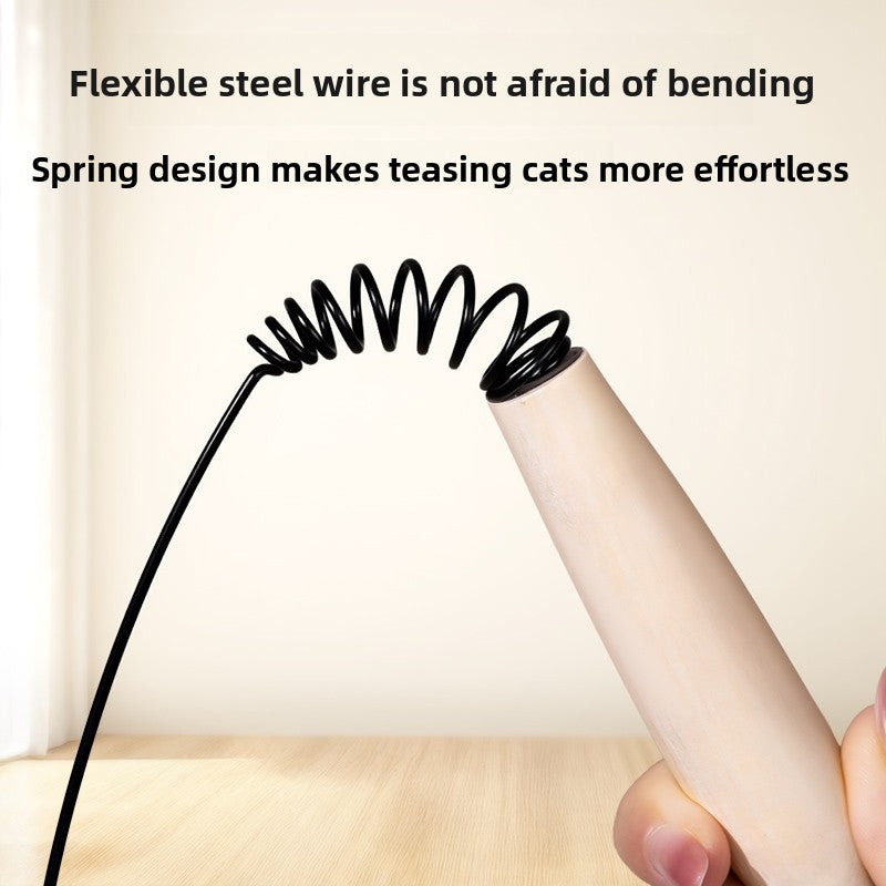 Interactive Feather Teaser Wand for Cats