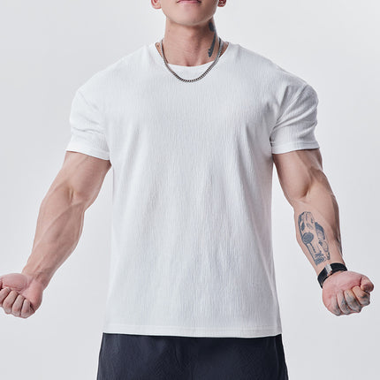 High-Quality Texture Cuff Sleeve T-Shirt for Men