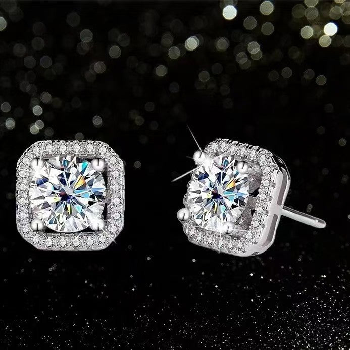 Imitation Moissanite Geometric Earrings