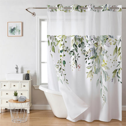 Digital Print Leaf Shower Curtain
