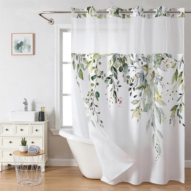 Digital Print Leaf Shower Curtain