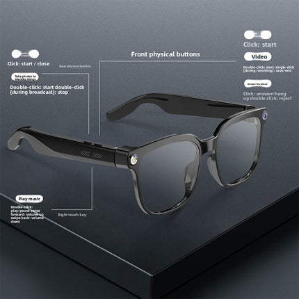AI Smart Glasses with Camera and Bluetooth