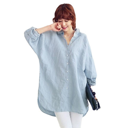 Womens Loose Fit Linen Shirt