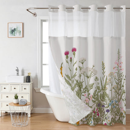 Double Layer Floral Shower Curtain