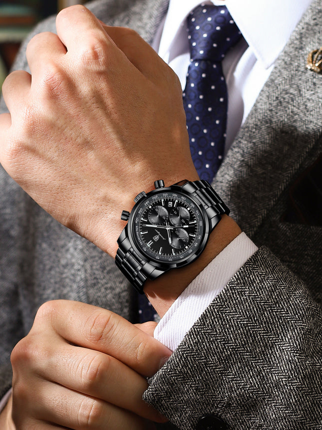 Mens Quartz Watch with Luminous Waterproof Features