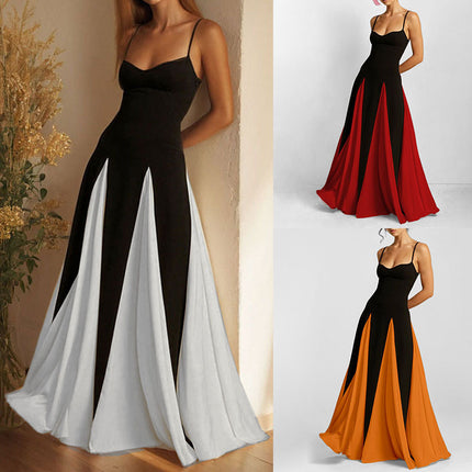 Elegant Casual Colorblock Strap Dress for Women