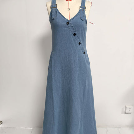 Womens Vintage Denim A-line Dress