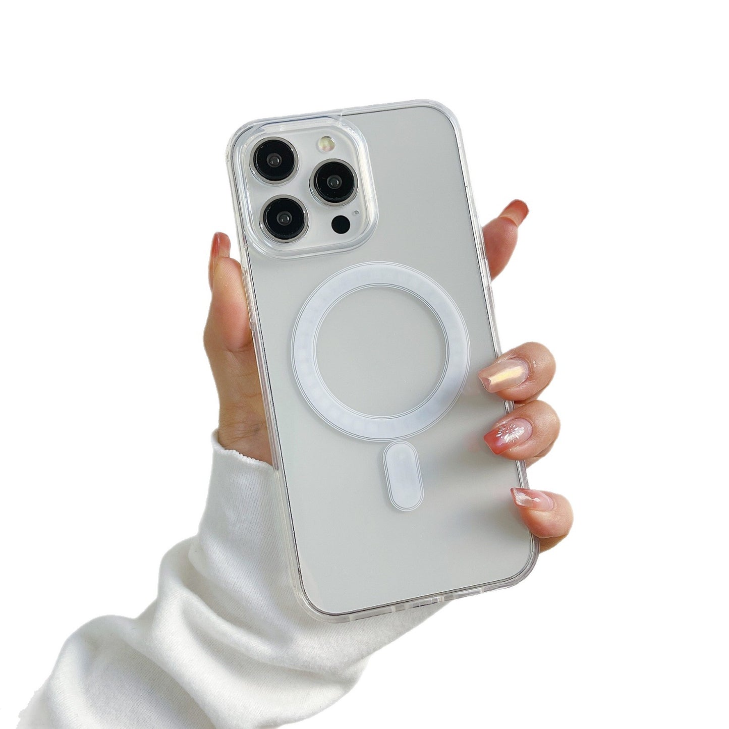 Magnetic Suction Phone Case Transparent Protective Cover