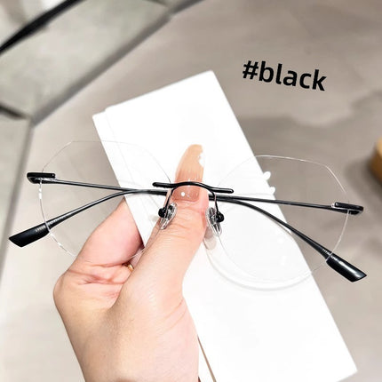 Rimless Photochromic Glasses Anti Blue Light Square Frame