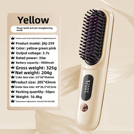 charging wireless straight hair comb comb curly hair artifact curling straight dual-purpose lazy travel portable