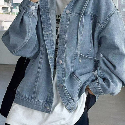 Retro Hooded Denim Jacket for Women