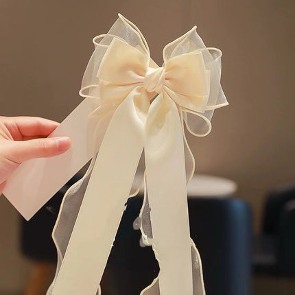 Long Ribbon Bow Hairpin for Girls