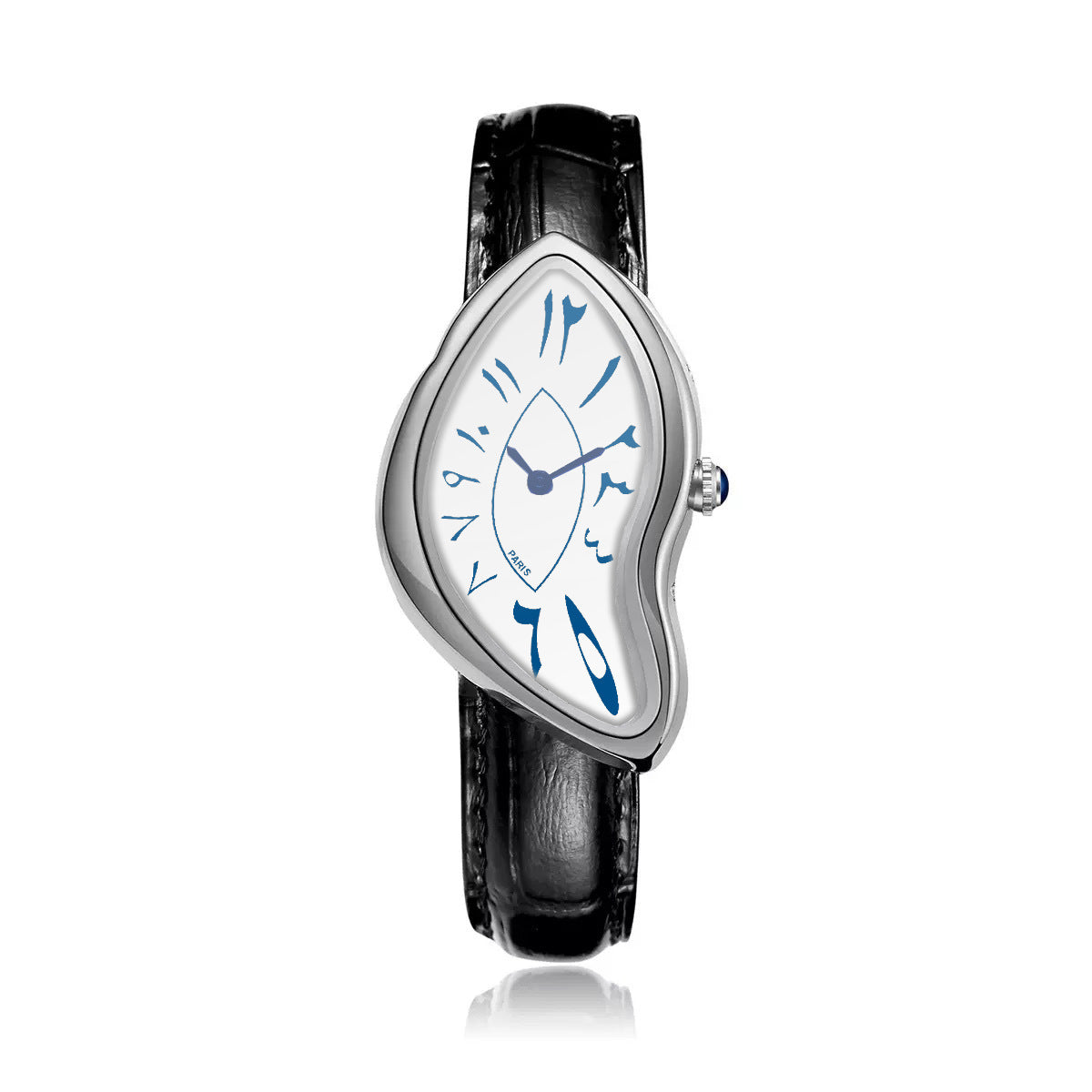 Medieval Melted Twist Design Leather Strap Watch
