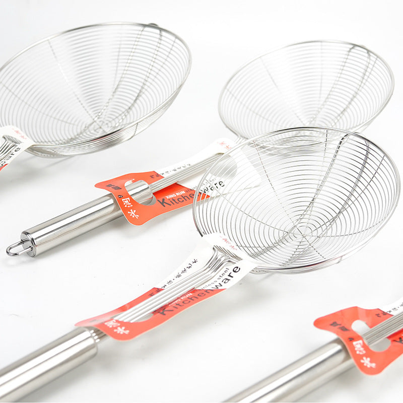 Four-line large round stainless steel strainer