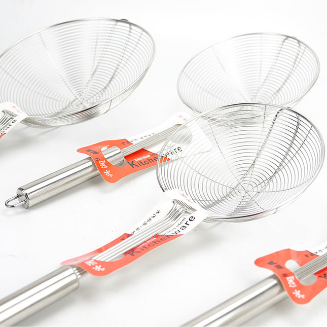 Four-line large round stainless steel strainer