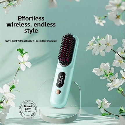 charging wireless straight hair comb comb curly hair artifact curling straight dual-purpose lazy travel portable