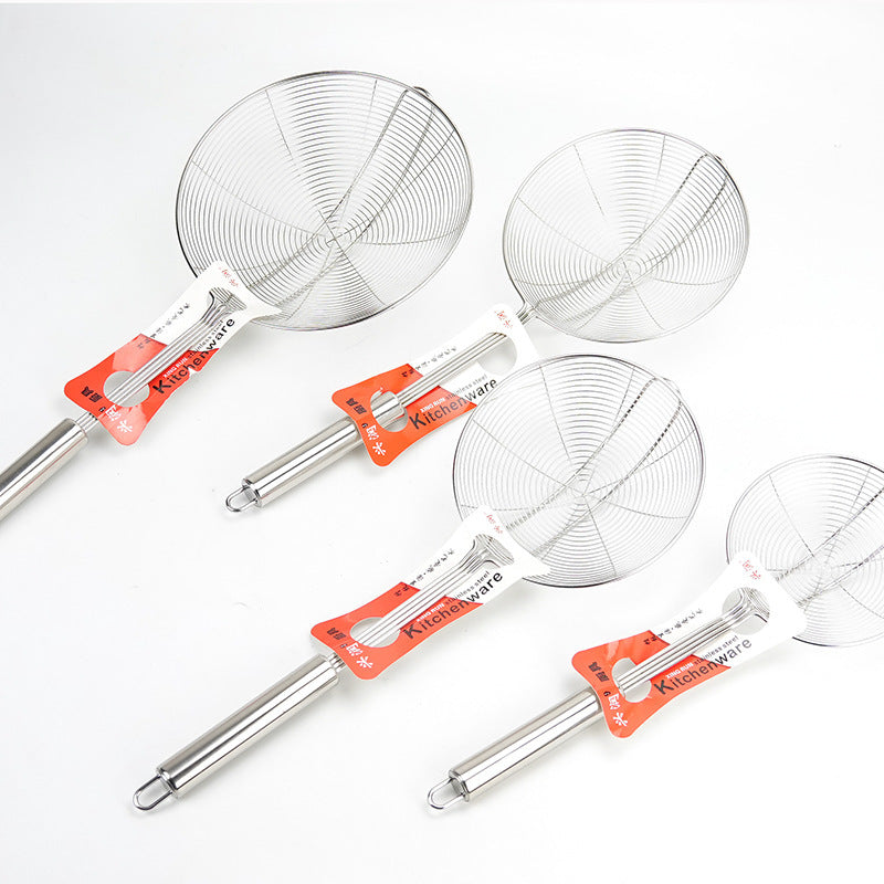 Four-line large round stainless steel strainer