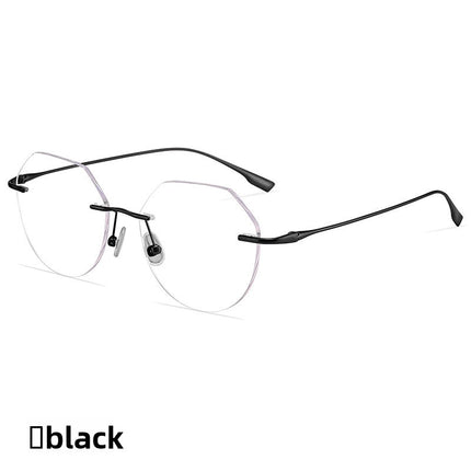 Rimless Photochromic Glasses Anti Blue Light Square Frame