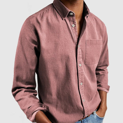 Men's Long Sleeve Turn-Down Collar Shirt