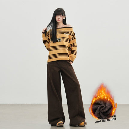 Womens Wide Leg Denim Trousers