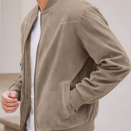 Mens Suede Bomber Jacket