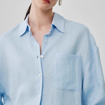 Women's Linen Shirt Long Sleeve Relaxed Fit