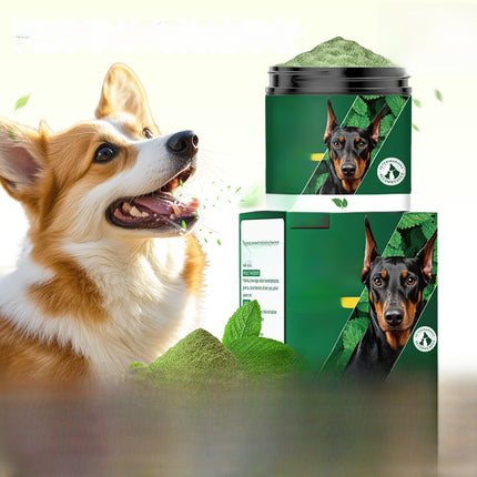 Natural Dog Teeth Cleaning Powder with Green Tea and Probiotics
