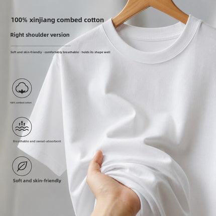Men Pure Cotton Regular Shoulder Slim Fit T-shirt
