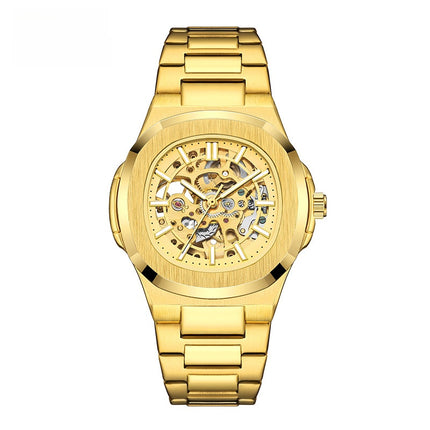 Double-sided hollowed-out luminous men's watch