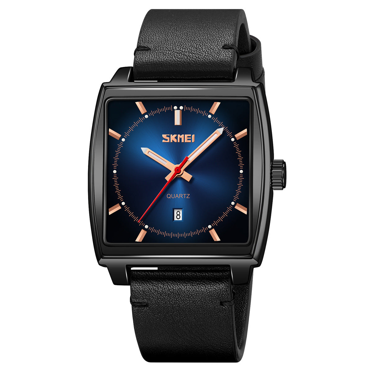 Men's Luminous Water Resistant Leather Strap Quartz Watch
