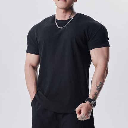 High-Quality Texture Cuff Sleeve T-Shirt for Men