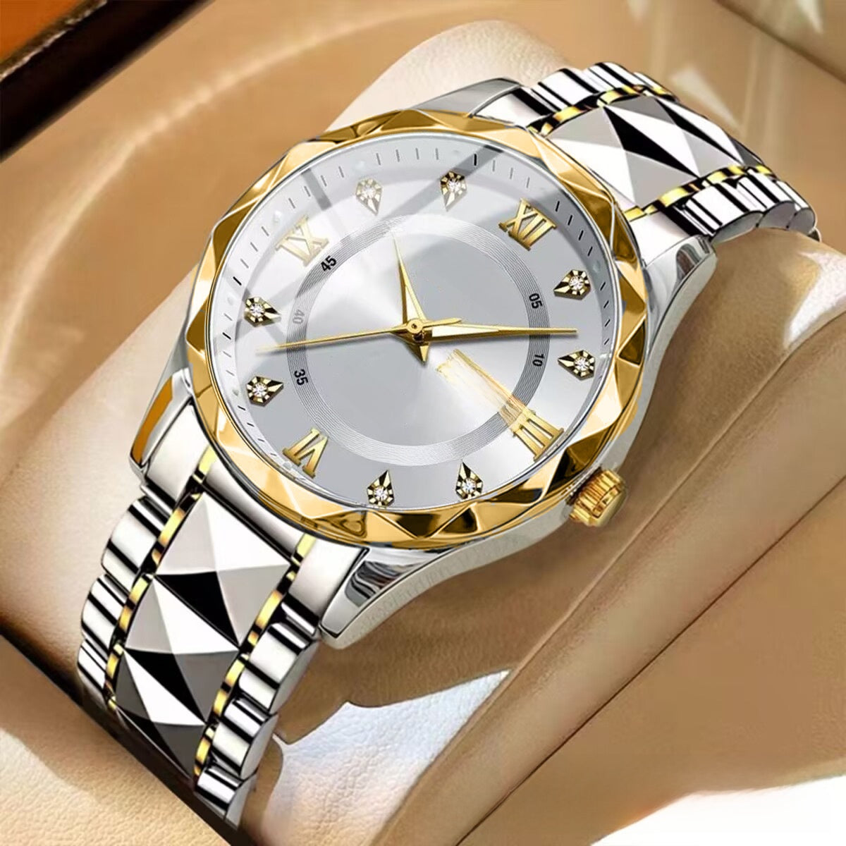 Mens Calendar Luminous Waterproof Quartz Watch